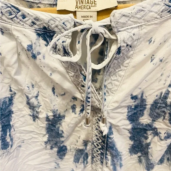 VINTAGE AMERICAN BLUES BOHO LONG SLEEVE TOP. - Picture 2 of 6